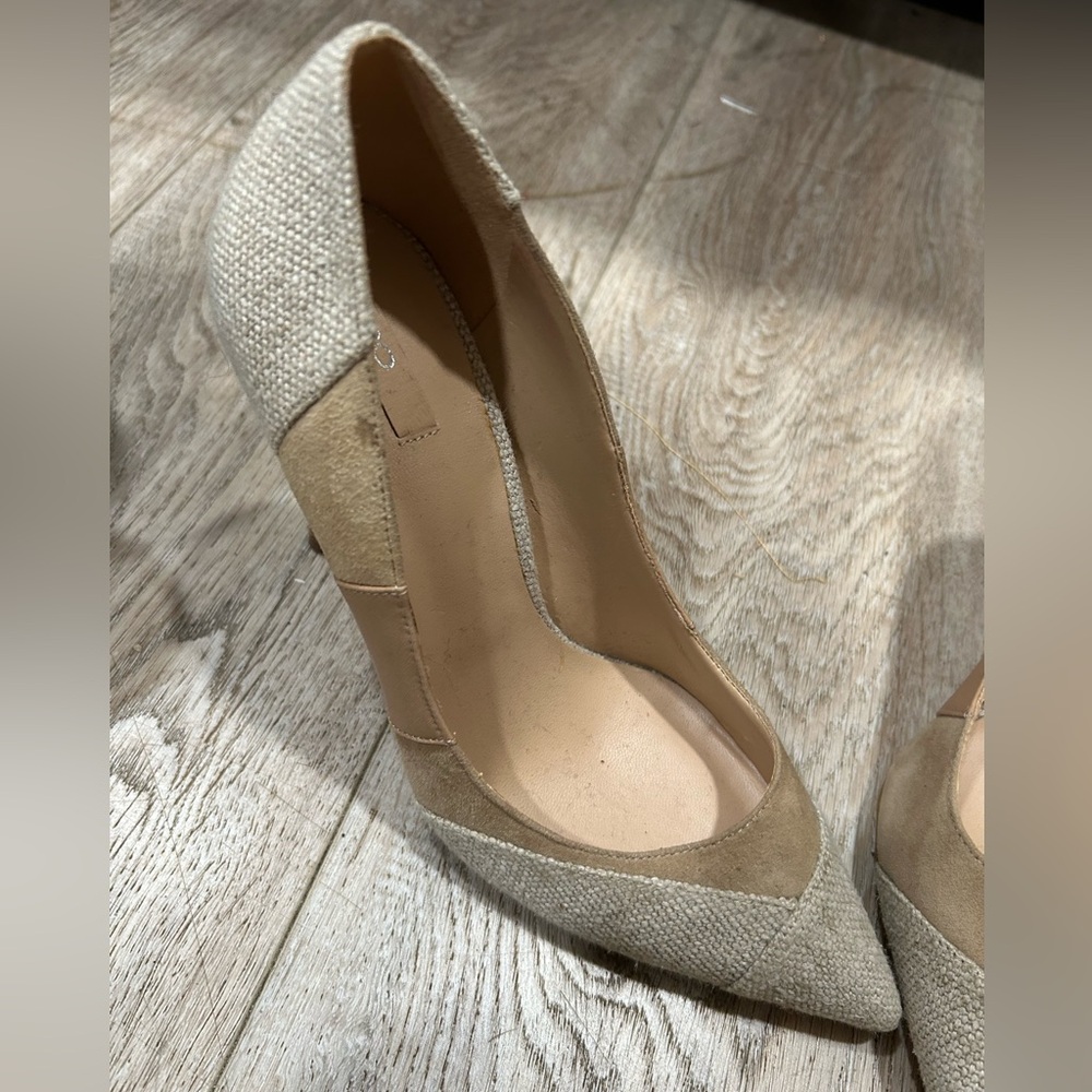 ALDO Neutral Linen & Suede Pointed Toe Stiletto Pumps – Size 7 👠🤎 - Picture 2 of 4